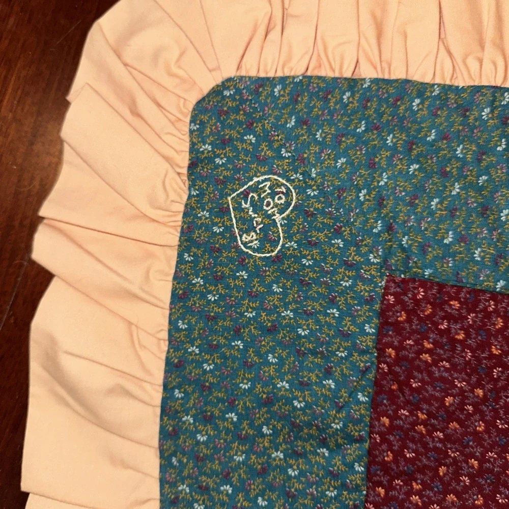 Handmade Log Cabin Quilt Patchwork‎ Colorful Multi  color 85x65